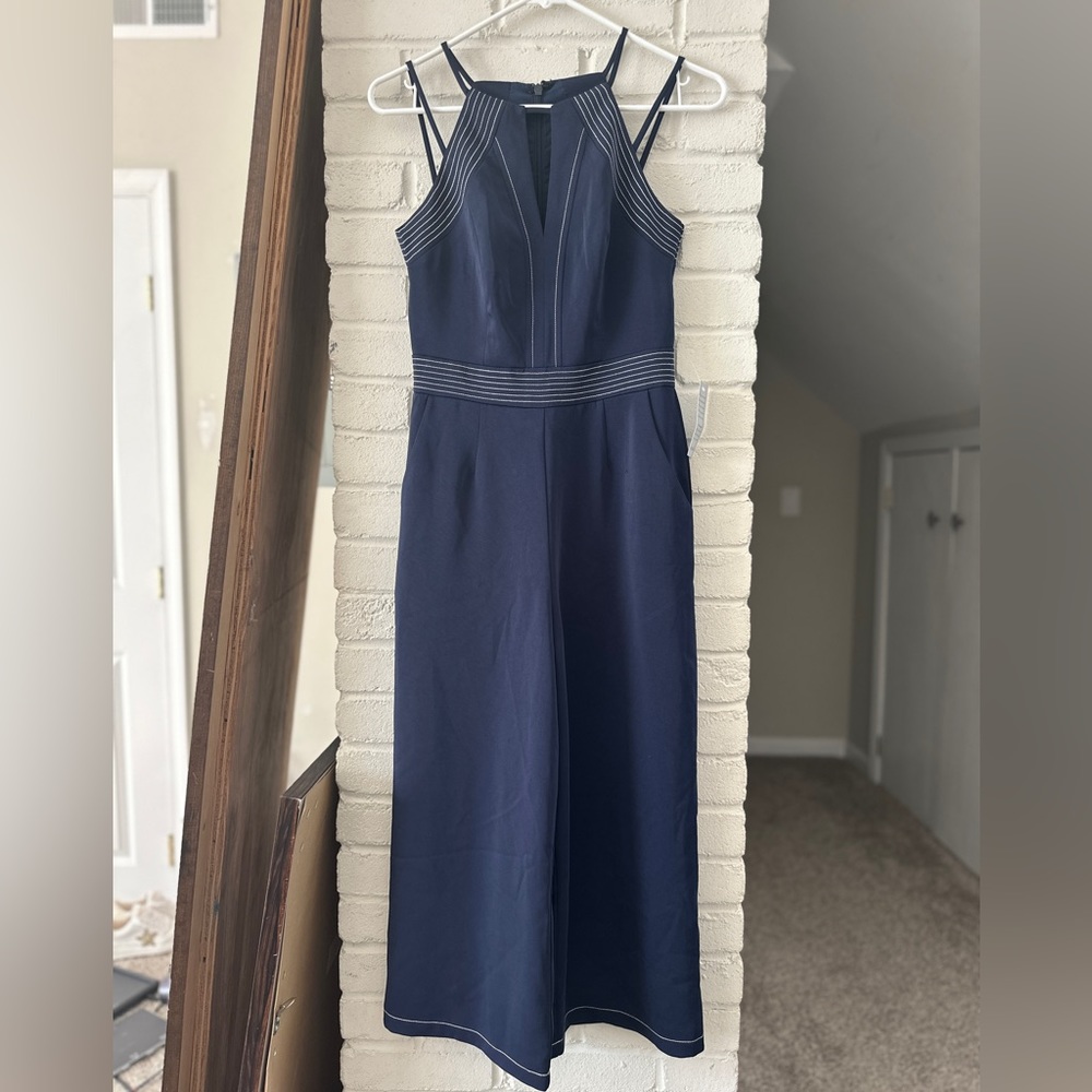 Adelyn Rae Navy Blue Romper